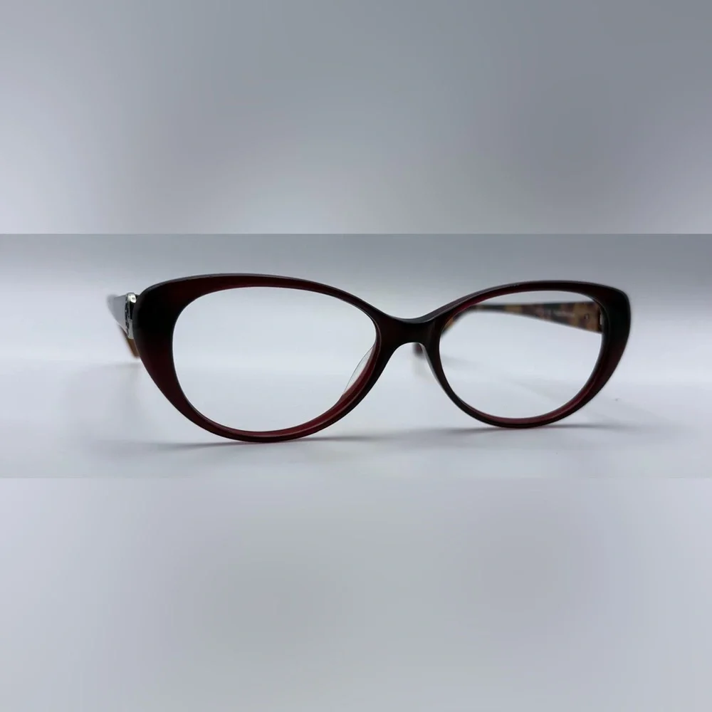 London Fog Vivien Tortoise Burgundy Oval Sunglasses Frames Only